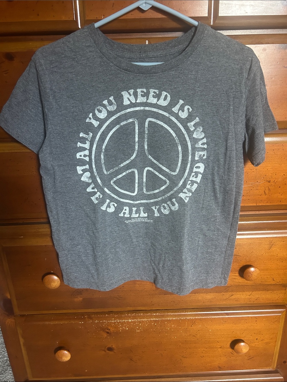 Grey Graphic Peace Sign T-Shirt